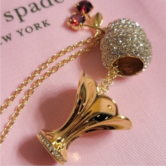 Kate Spade ice cream sundae golden necklace NWT - Picture 3 of 6